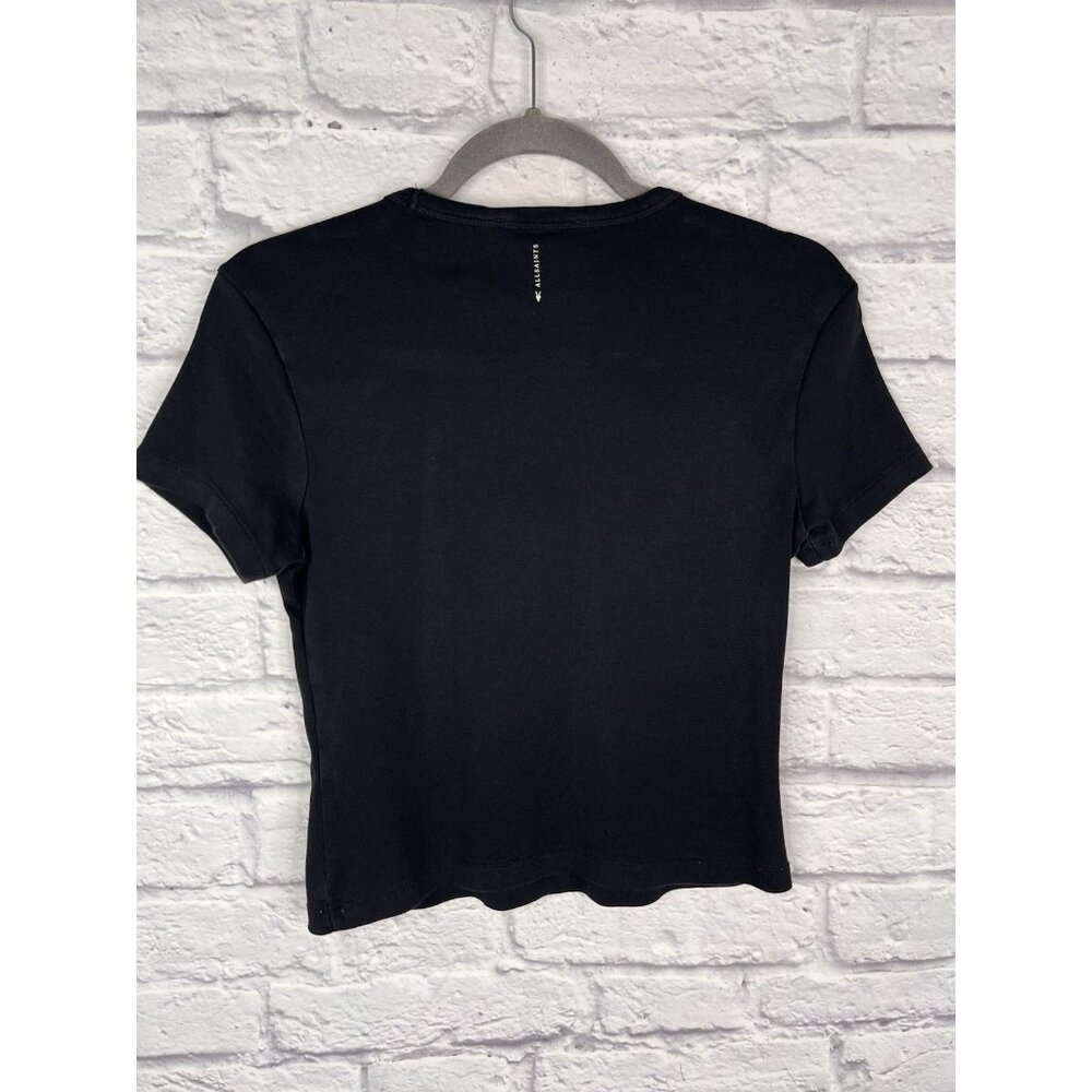 ALLSAINTS Women's Black Short Sleeve Stevie T-Shirt US 8 - Picture 5 of 5